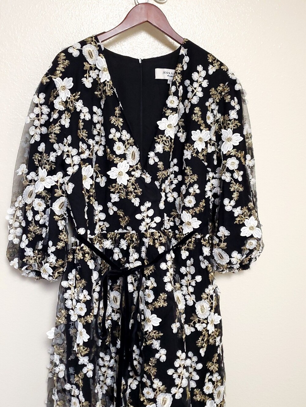 JESSAKAE Black Holly Plus Floral Midi Dress Sz 3X - Picture 9 of 11